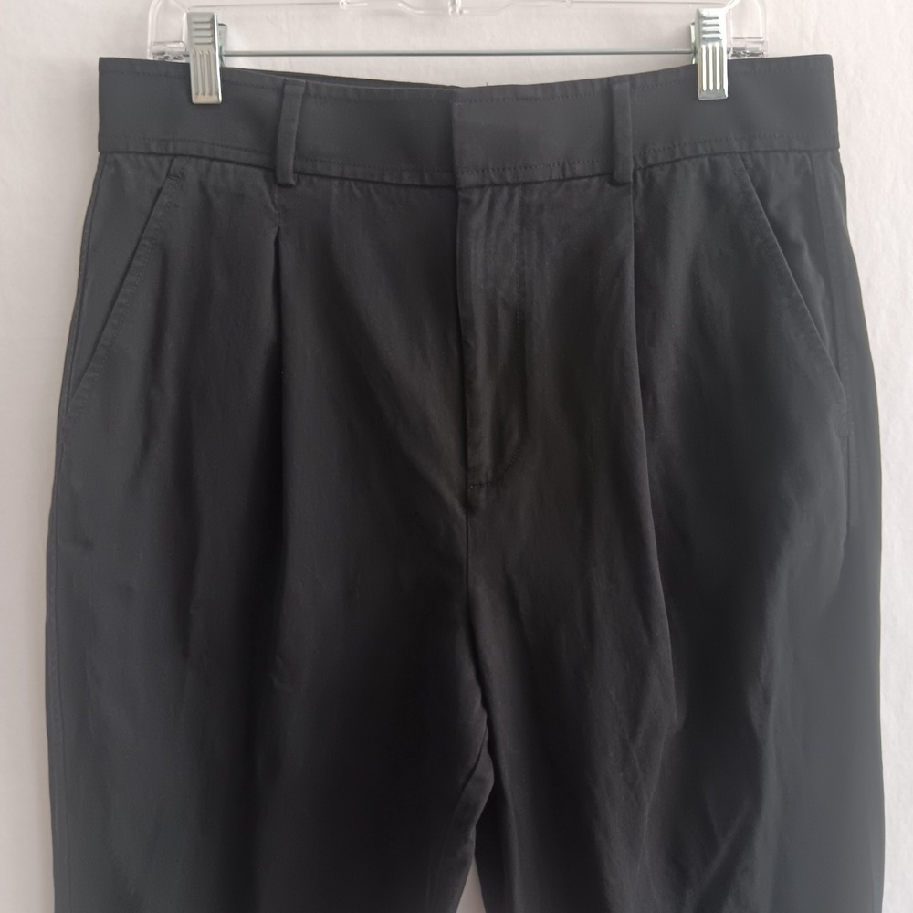 Everlane Tapered Pants Women 12 Black Excellent Tencel Cotton High Waist Casual